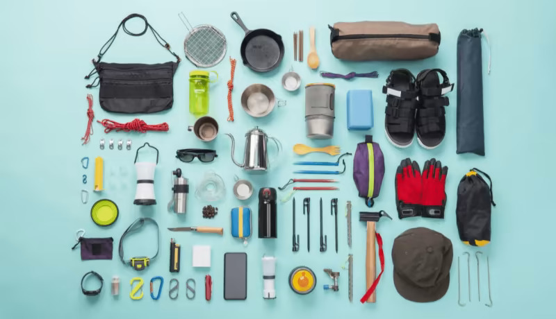 Camping and road trip gear useful for staying comfortable during campervan travel in Icelandic weather conditions.