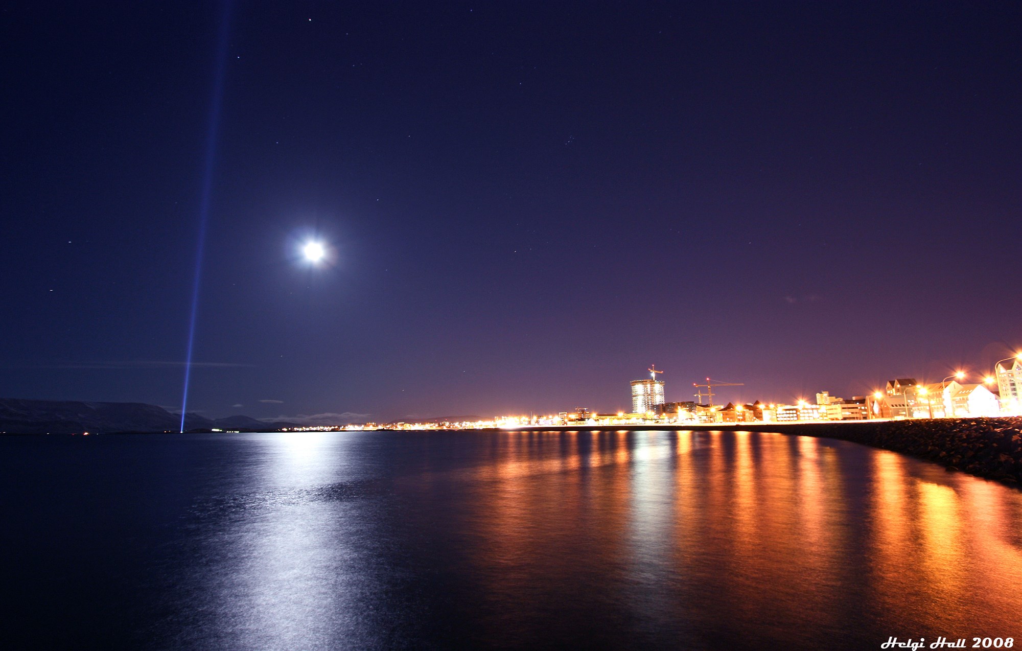 Imagine peace tower in Reykjavik