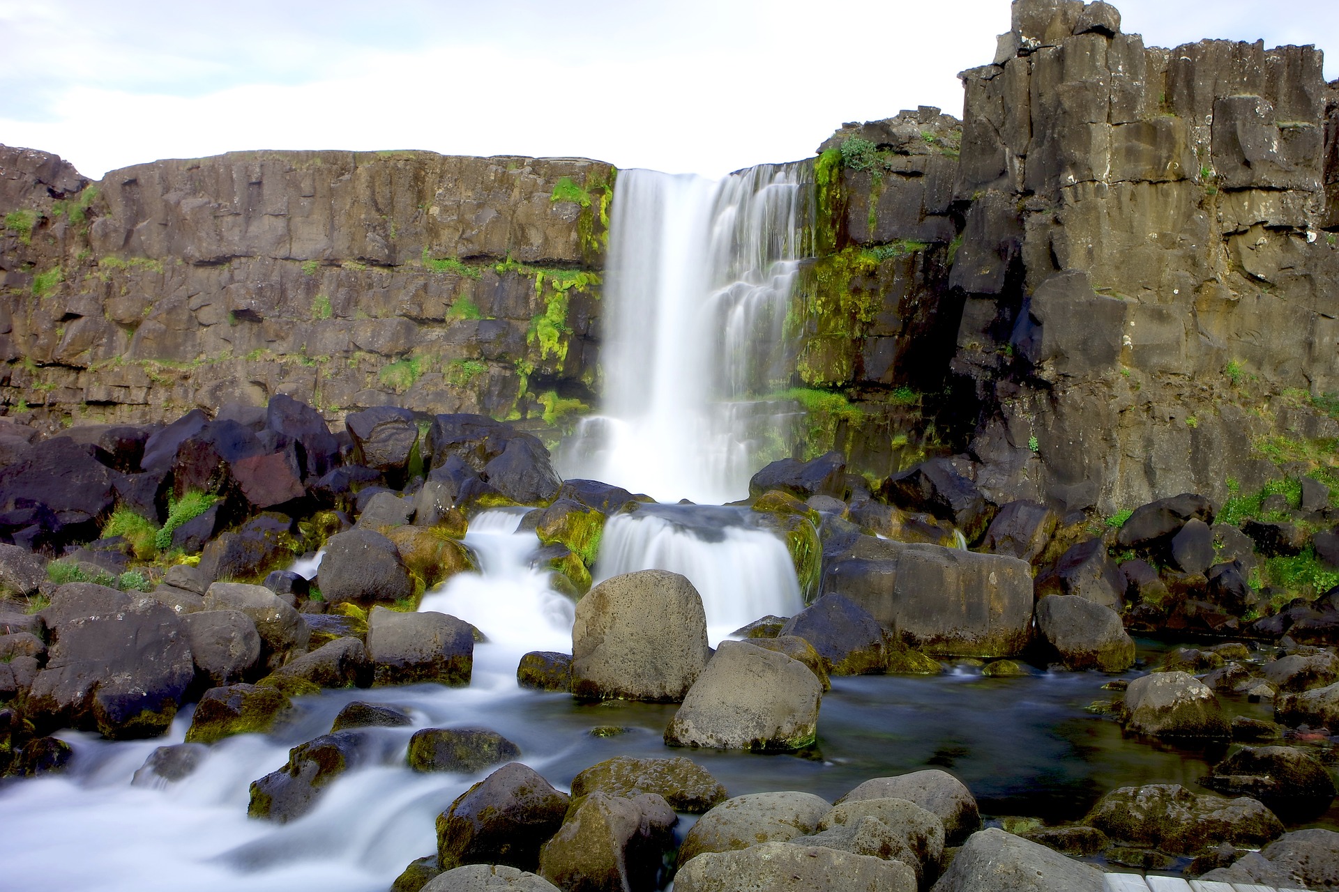 Oxararfoss waterfall in Thingvellir National Park